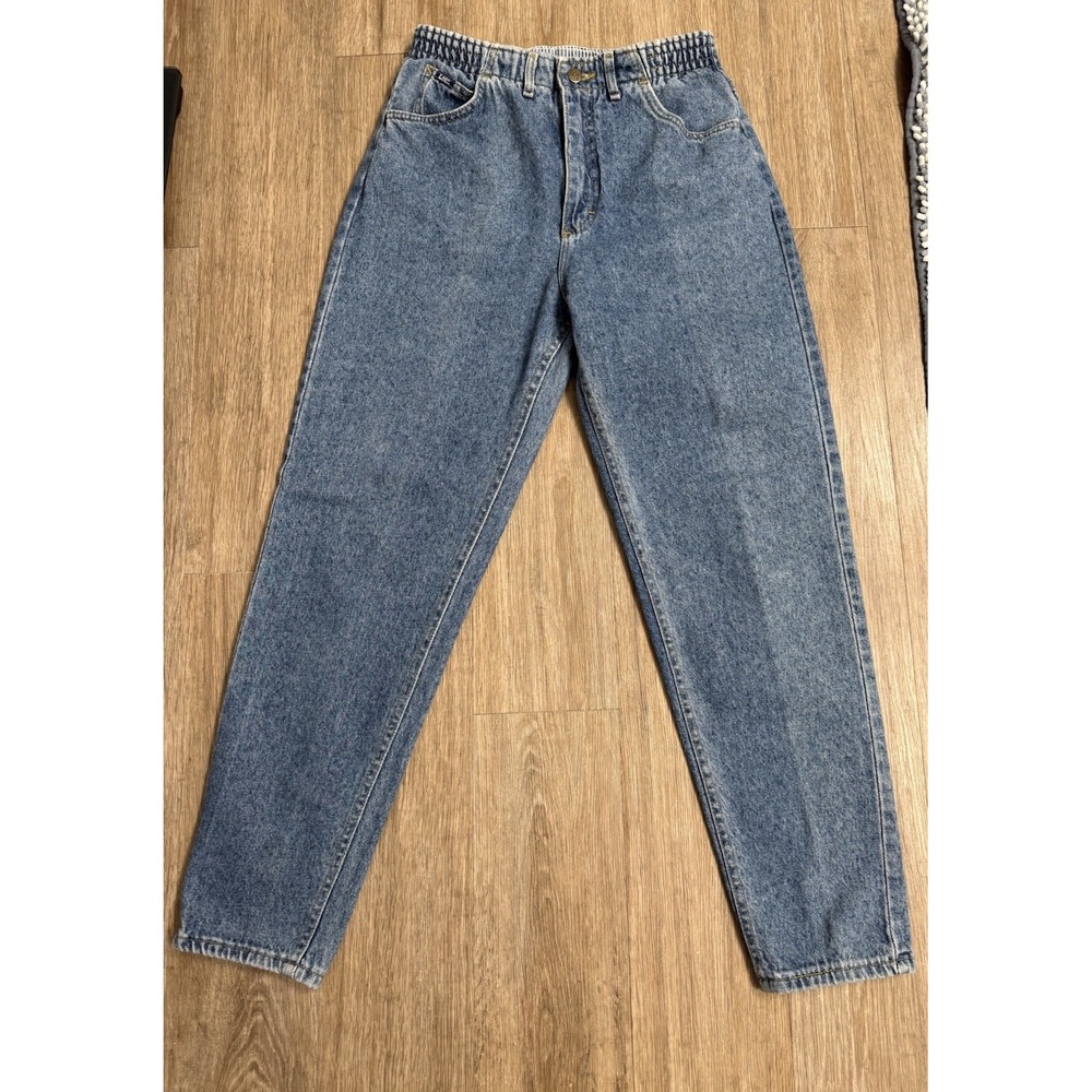 90's Vintage Lee Jeans Women's 10M High Waist Tapered Mom Jeans USA Stonewash